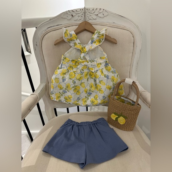 🍋 Baby 24 Mth 3 Piece Lemon & Blueberry Set With Little Staw purse NWT - Picture 3 of 14